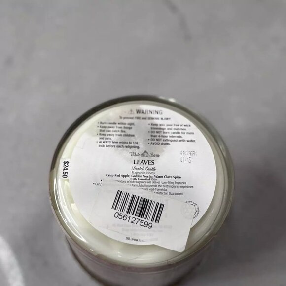 New: White Barn by Bath & Body Works Leaves 3 Wick Scented Candle - 14.5oz - Picture 6 of 6